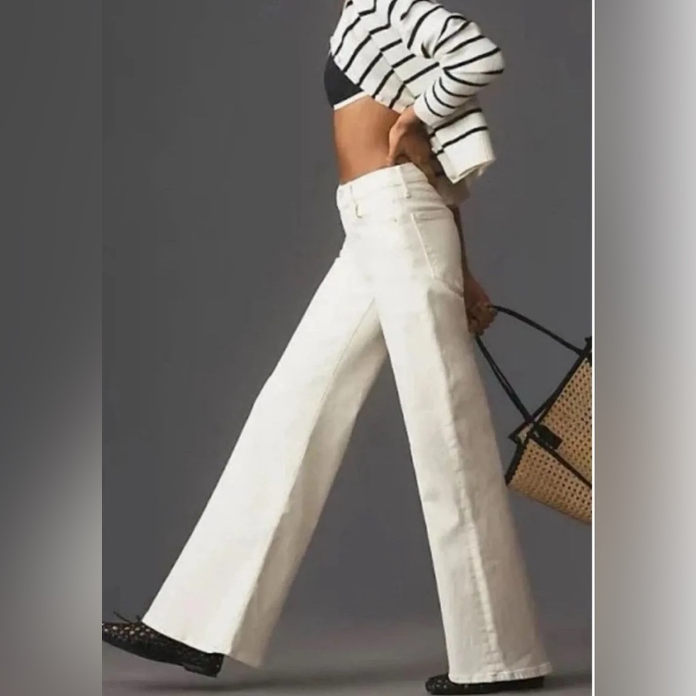 Etica Cream Wide-Leg Jeans